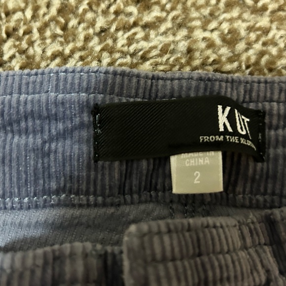 KUT from the Kloth Reese - Corduroy Pants w/Pork Chop Pockets Size 2, Slate Blue - Picture 4 of 6